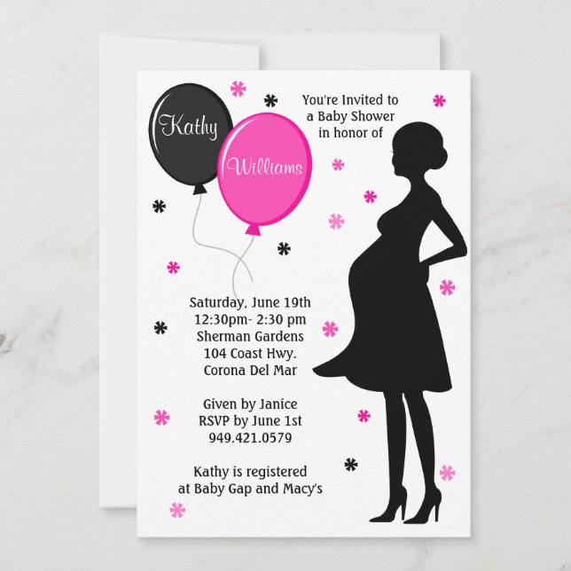 Invitación moderna de Baby Shower (Anverso)