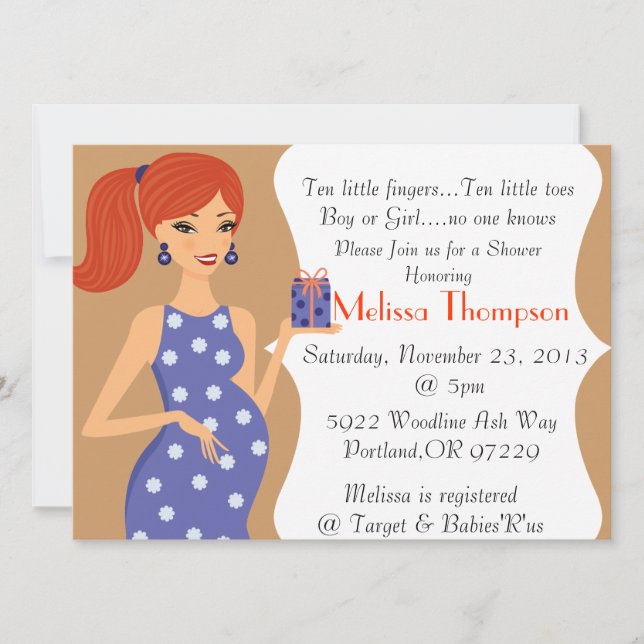 Invitación moderna de Baby Shower (Anverso)