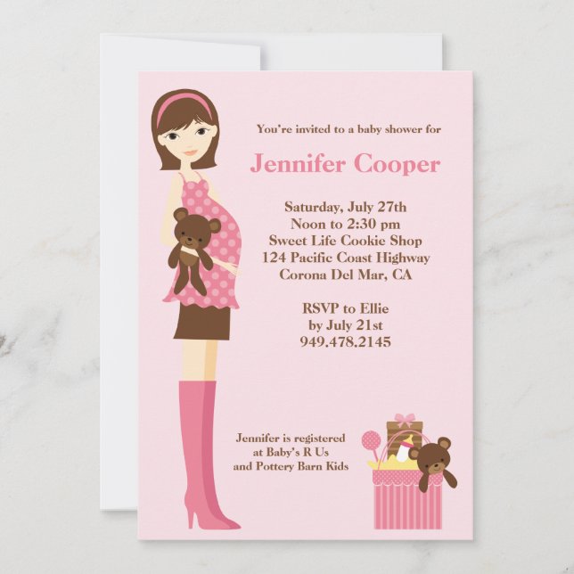 Invitación moderna de Baby Shower (Anverso)