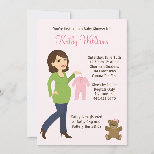 Invitación moderna de Baby Shower (Anverso)
