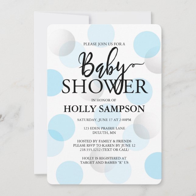 Invitación moderna de Baby Shower (Anverso)