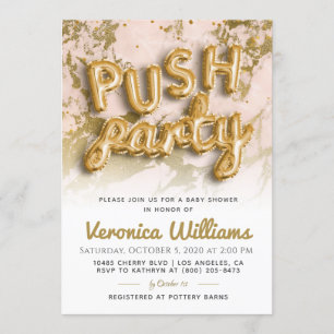 Invitación moderna de Baby Shower a la Fiesta Push