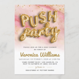 Invitación moderna de Baby Shower a la Fiesta Push