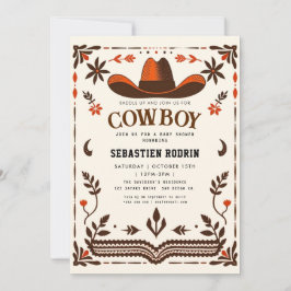Invitación moderna de Baby Shower a Little Cowboy