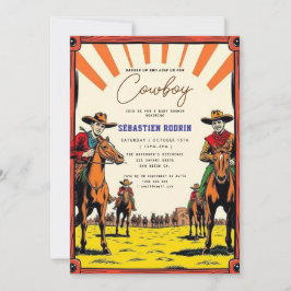 Invitación moderna de Baby Shower a Little Cowboy
