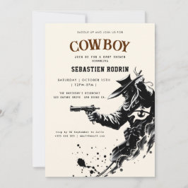 Invitación moderna de Baby Shower a Little Cowboy