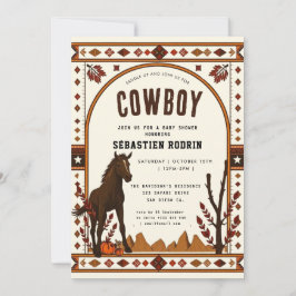Invitación moderna de Baby Shower a Little Cowboy