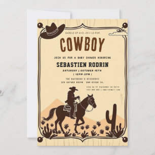 Invitación moderna de Baby Shower a Little Cowboy