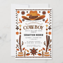 Invitación moderna de Baby Shower a Little Cowboy