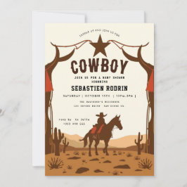 Invitación moderna de Baby Shower a Little Cowboy