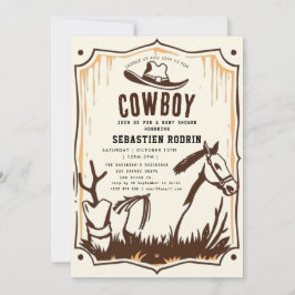 Invitación moderna de Baby Shower a Little Cowboy