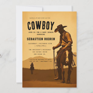 Invitación moderna de Baby Shower a Little Cowboy