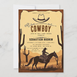 Invitación moderna de Baby Shower a Little Cowboy