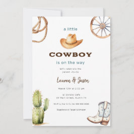 Invitación moderna de Baby Shower a Little Cowboy