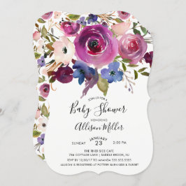 Invitación moderna de Baby Shower con flores de ci