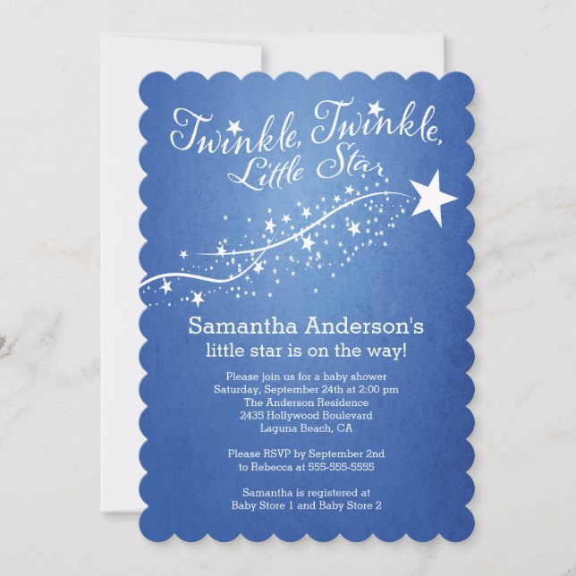 Invitación moderna de Baby Shower de LIttle Star (Anverso)
