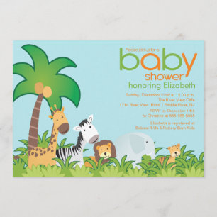 Invitación moderna de Baby Shower de los animales