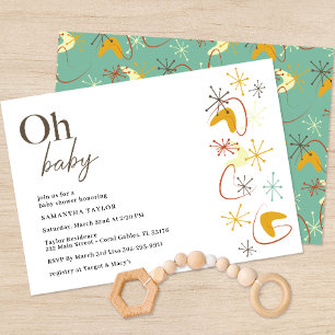 Invitación moderna de Baby Shower de mediados de s