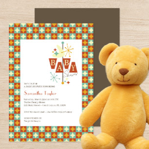 Invitación moderna de Baby Shower de mediados de s