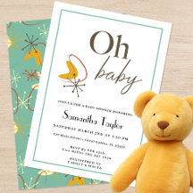 Invitación moderna de Baby Shower de mediados de s