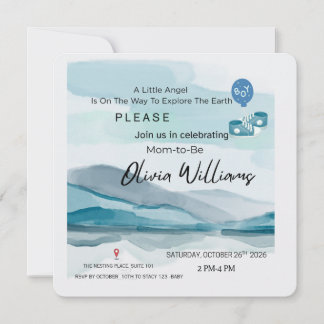 Invitación moderna de baby shower de montaña en ac