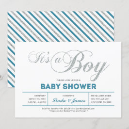 Invitación moderna de baby shower de pareja en pla