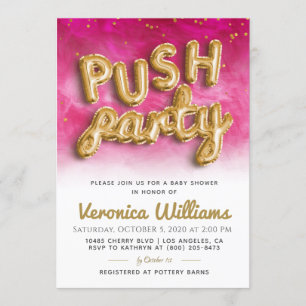 Invitación moderna de Baby Shower de Push Fiesta