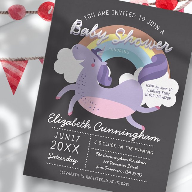 Invitación moderna de Baby Shower de Rainbow Unico (Subido por el creador)