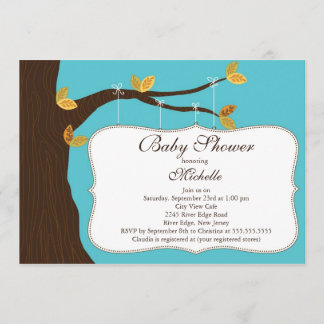 Invitación moderna de Baby Shower del árbol de la