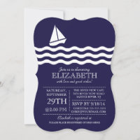 Invitación moderna de Baby Shower en barco de vela