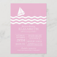 Invitación moderna de Baby Shower en barco de vela