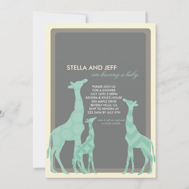 Invitación moderna de Baby Shower | Nº 2 (Anverso)