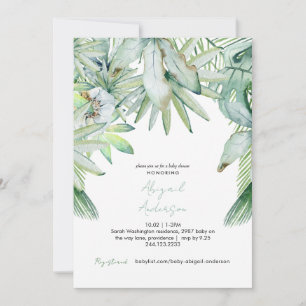Invitación moderna de Baby Shower neutra tropical