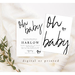 Invitación moderna de Baby Shower sobre el género 