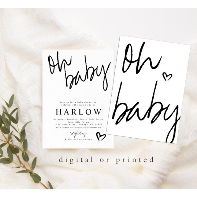 Invitación moderna de Baby Shower sobre el género  (Subido por el creador)