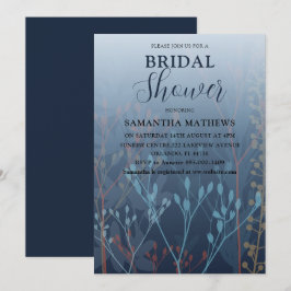 Invitación moderna de boda bohemio con hierba silv