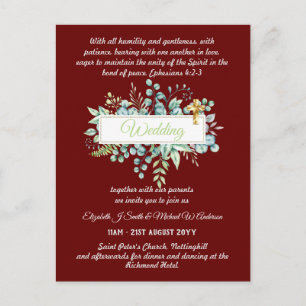 Invitación Moderna de Boda Cristiana Católica