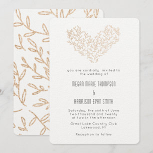 Invitación moderna de Boda de Corazón de Oro
