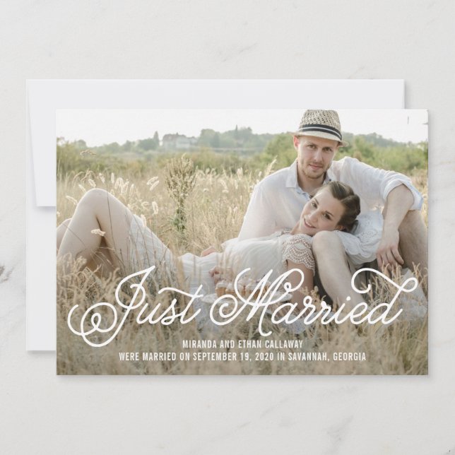 Invitación moderna de Boda de fotografía Minimalis (Anverso)