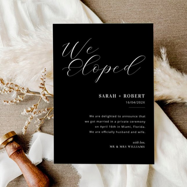 Invitación moderna de boda de guiones en blanco y  (Subido por el creador)