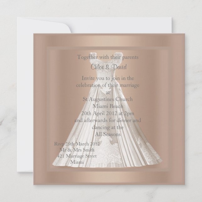 INVITACIÓN MODERNA DE BODA DE ORO DE ORO (Anverso)