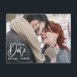 Invitación moderna de boda fotográfico monocromo m<br><div class="desc">Moderno boda fotográfico monocromo manuscrito minimo ahorre la fecha de la invitación a la boda. El color del fondo y del texto se puede cambiar para que se adapte a su estilo. espacio para la fotografía en la parte posterior.</div>