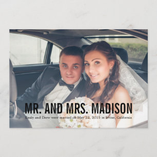 Invitación moderna de Boda Minimalista - Negro