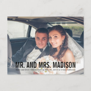 Invitación moderna de Boda Minimalista - Negro