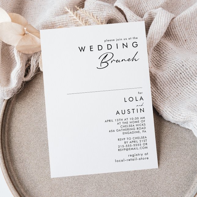 Invitación moderna de brunch Boda Minimalista (Subido por el creador)