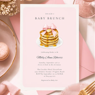 Invitación moderna de brunch de bebé con acuarela