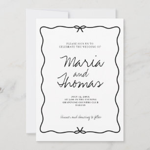 Invitación moderna de casamiento con mano