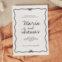 Invitación moderna de casamiento con mano