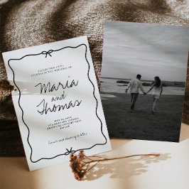 Invitación moderna de casamiento con mano