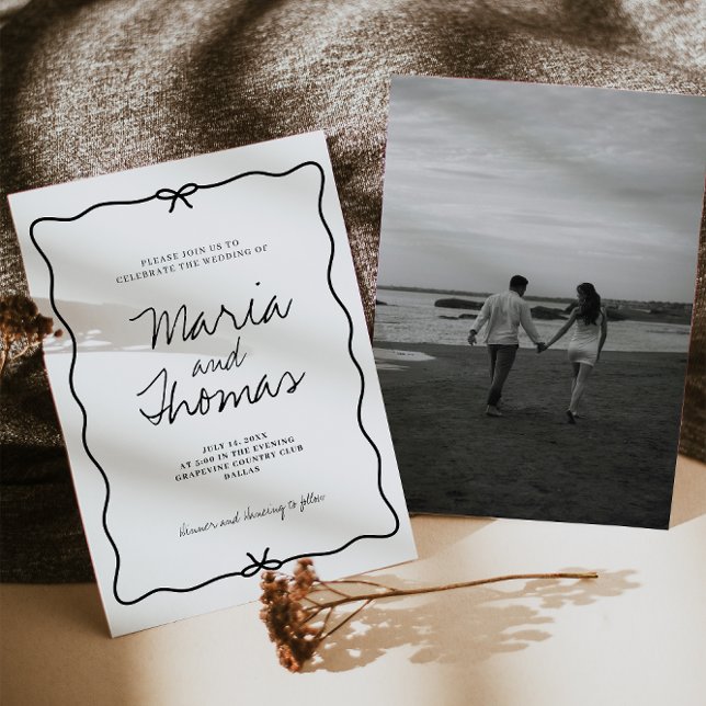 Invitación moderna de casamiento con mano (Subido por el creador)